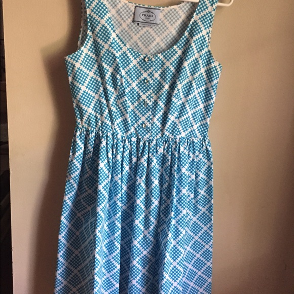 Prada Blue Gingham Dress NWOT - Picture 2 of 8